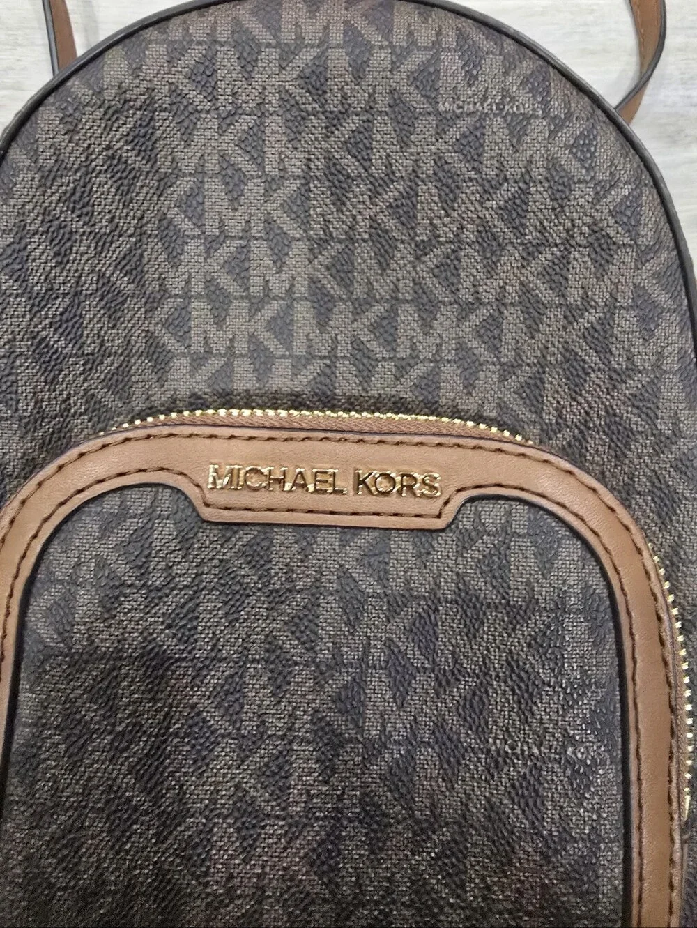 Michael Kors MK Jaycee XS Extra Small Convertible Backpack Bag Brown Luggage